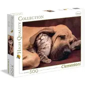 Clementoni Cuddles St katt & hund 500 stycken pussel fr vuxna