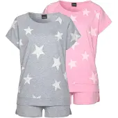 Arizona Kort pyjamas grå / rosa / vit