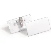 Durable Namnskyltshållare med kombiklämma | 75 x 40mm | | 25st