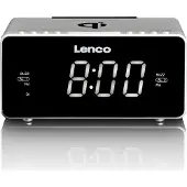 Lenco CR-550, Klockradio, FM, LED, 3,05 cm (1.2), Vit, Silver