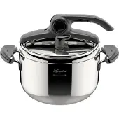 Lagostina Mia Lagoeasy''up, 5 l, Keramiska, gas, halogen, Induktion, Gjutjärnsplattor, Rostfritt stål, 22 cm, Aluminium, Rostfritt stål, Mia Lagoeasy''up