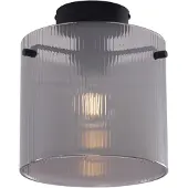 QAZQA Art Deco taklampa svart med rökglas - Laura