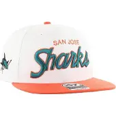 47 Nhl San Jose Sharks Script Side Two Tone Captain Keps