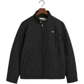 Gant för män. 7006340 Svart quiltad vindjacka (S), Casual, Lång ärm, Återvunnen polyester, Hållbar