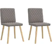 vidaXL Matstolar 2 st taupe tyg