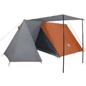 vidaXL Campingtält 3 personer grå och orange vattentätt