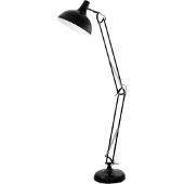 Eglo BORGILLIO golvlampa i svart stål med justerbar arm och skärm