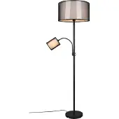 TRIO Lighting Golvlampa Burton, Svart, Vardagsrum / matsal, Metall, Golvlampa