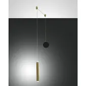 FABAS LUCE Pendellampa Prado, dimbar, Mässing / guld, Vardagsrum / matsal, Metall, Modern