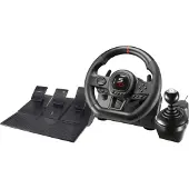 Subsonic SA5658, Ratt + pedaler + joystick, PlayStation 4, Xbox One, Xbox One S, Xbox One X, Xbox Series S, Xbox Series X, D-pad, Alternativ-knapp, Dela-knapp, Kabel, USB, Svart