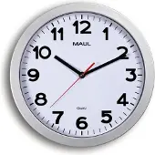 MAUL 9053195, Vägg, Quarts-klocka, Circel, Silver, Vit, Plast, Glas