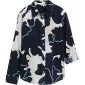 Tom Tailor Printed Collar Blus Med Lång ärm