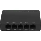 Lanberg DSP2-1005-12V - Switch - ohanterad - 5 x 10/100/1000 - skrivbordsmodell, väggmonterbar - Växelström 100 - 240 V