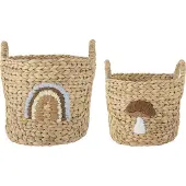 Bloomingville Mini Korgar - 2 st. - Agnes - 32x32/26x26 cm - Nat - - One Size - Korg