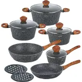 Klausberg Köksredskapssats 12 delar, aluminium, grå marmor,