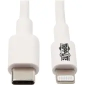 Eaton Tripp Lite Series USB-C to Lightning Sync/Charge Cable (M/M), MFi Certified, White, 3 ft. (0.9 m) - USB-kabel - USB-C (hane) till Lightning (hane) - USB 2.0 - 20 V - 3 A - 90 cm - vit