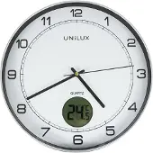 Unilux Väggklocka Tempus silent med digital termometer - inkl. batteri