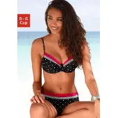 LASCANA Bikiniöverdel 'Monroe' neonrosa / svart / vit