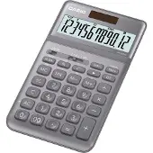 Casio JW-200SC - Skrivbordskalkylator - 12 siffror - solcellspanel, batteri - grå