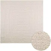 vidaXL Matta ZIZUR gräddvit 200x200 cm jutelook inomhus och utomhus