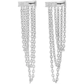 Sno of sweden Trinnie wide chain silverfärgade örhängen vit 1335-7100012