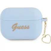 GUESS GUAPLSCHSB AirPods Pro-fodral blå – silikon charm heart, Heart Collection