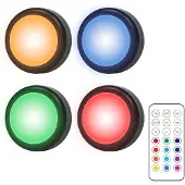INF LED spotlights 4-pack med 13 färger, dimmer och fjärrkontroll