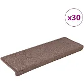 vidaXL Trappmattor 30 st 65x21x4 cm bruna rektangulära kanter