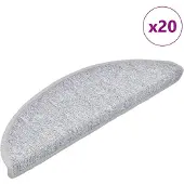 vidaXL Trappmattor 20 st 56x17x3 cm ljusgrå halvrunda