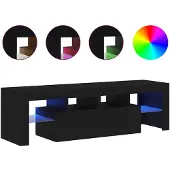 vidaXL TV-bänk med LED-lampor svart ek 140x36,5x40 cm konstruerat trä