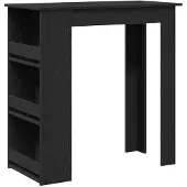 vidaXL Barbord med förvaringshylla svart ek 102x50x103,5 cm