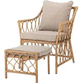 Bloomingville Belluce loungestol med pall, natur, polyrattan
