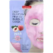 Purederm , Deep Purifying Pink O2 Bubble Beauty Mask, Peach, 1 sheet mask, 0.88 oz (25 g)