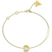 GUESS Lovely guldfärgat pave hjärtarmband JUBB03036JWYGS