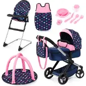 Bayer kombidockvagn XEO deluxe-set, blå/rosa