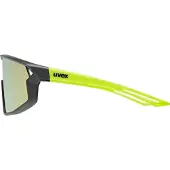 Uvex skyrise jr cykelglasögon svart-gul matt / mirror yellow