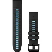 Garmin - Sportklockor - Bracelet QuickFit 22mm Silicone Noir / Bleu Cirrus för UnisexSilikon - Svart