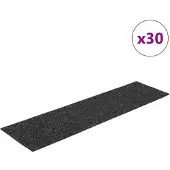 vidaXL Trappmattor självhäftande 30 st antracit 76x20 cm rektangulär