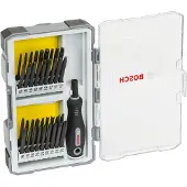 Bosch 2607017320 2607017320 Bit-Set 37 delar Spår, Stjärnspår Phillips, Stjärnspår Pozidriv, Sexkant BO, Tri-Wing, Skiftnyckel, Inner-fyrkantig