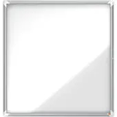 Nobo - Innesluten anslagstavla - väggmonterbar - 944 x 907 mm - 12 x A4 - metall - magnetisk - utomhus - vit