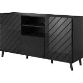 Cama ABETO chest of drawers 150x42x82 gloss black/black
