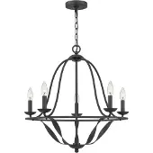 QUOIZEL Ljuskrona Bradbury, dimbar, Aluminium / grå / zink, Vardagsrum / matsal, Metall, Ljuskrona