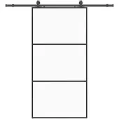 vidaXL Skjutdörr med beslag svart 102x205 cm ESG-glas