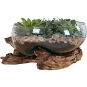 You do it Vase décoratif - House Nordic - San Marino - Bois de teck - Verre - Style scandinave naturlig