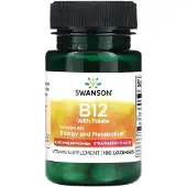 Swanson Health , Vitamin B12 med Folsyra, Hallon, 1 000 mcg, 100 Löngonger