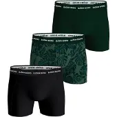 Björn Borg Bomusstretch Boxershorts 3-pack Ferfärgad Svart Grön Mörkgrön Storek