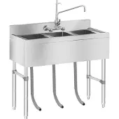Royal Catering Diskbänk - 3 diskhoar - 100 x 50 cm