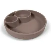 Filibabba Tallrik - Silikon - Uppdelat i rum - Warm Grey - - One Size - Tallrik