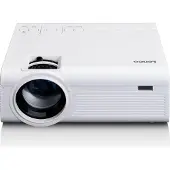 Lenco LCD-projektor med hög upplösning, stödjer Full HD 1080P-innehåll Vit