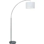Brilliant Båglampa CLARIE, Aluminium / grå / zink, Vardagsrum / matsal, Metall, Modern, Golvlampa